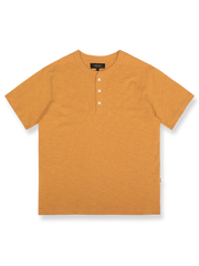 定番スラブコットン ヴィンテージ ヘンリーネック Tシャツ正面展示