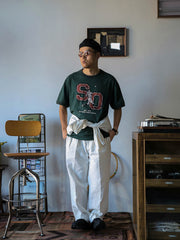 ロングコットンスラブベースボールレトロリンガーTシャツ