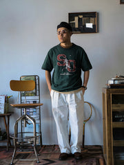 ロングコットンスラブベースボールレトロリンガーTシャツ