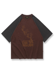 ヴィンテージラグランスリーブ配色半袖Tシャツの全体像