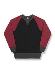 ラグランスリーブ カラーブロックスウェット