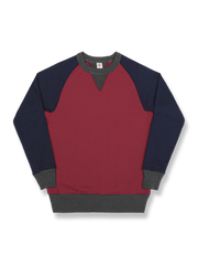 ラグランスリーブ カラーブロックスウェット