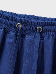 蓝染めワイドデニムパンツ