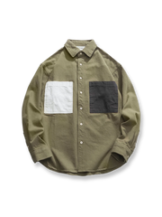 カラーブロックポケットワークシャツ