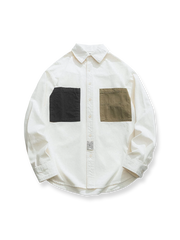 カラーブロックポケットワークシャツ