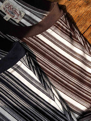 ボートオールロゴ刺繍 ストライプTシャツ