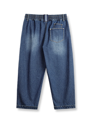 アメリカンヴィンテージのウォッシュドデニムを取り入れたワイドジーンズの全体ビュー