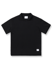 クラシック襟付きコットン半袖ポロシャツ正面図