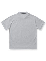 クラシック襟付きコットン半袖ポロシャツ正面図