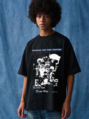 モデルが着用したブレイキング・バッドプリントTシャツ