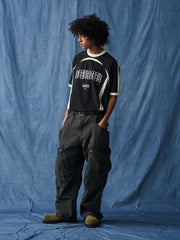 ポケット付き ストレートレッグワークパンツ