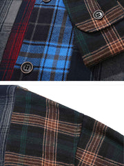 パッチワークチェック柄 コットンシャツ