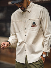 【再入荷】アメリカンインディアン×トーテム刺繍 レトロ長袖シャツ