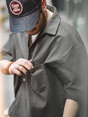 ドロップショルダーコットン 半袖シャツ