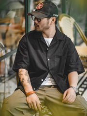 ドロップショルダーコットン 半袖シャツ