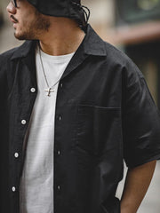 ドロップショルダーコットン 半袖シャツ