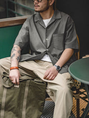 ドロップショルダーコットン 半袖シャツ