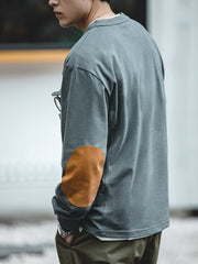 ベロア切り替え ピュア長袖スウェット