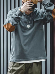 ベロア切り替え ピュア長袖スウェット