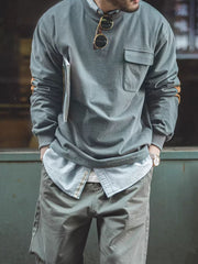 ベロア切り替え ピュア長袖スウェット