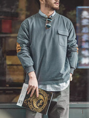 ベロア切り替え ピュア長袖スウェット