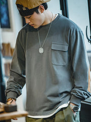 ベロア切り替え ピュア長袖スウェット