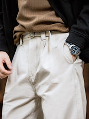 ダブルプリーツ コットン スラックス