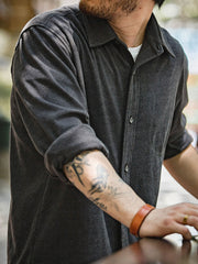 星空柄 無地 襟付きシャツ