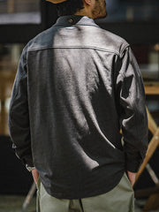 微起毛 Uステッチ ワークシャツ