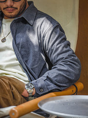 微起毛 Uステッチ ワークシャツ