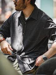 星空柄 無地 襟付きシャツ