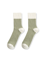 3足セット ブロックニット 中丈ソックス