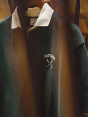 ダークグリーン色 刺繍ポロシャツ
