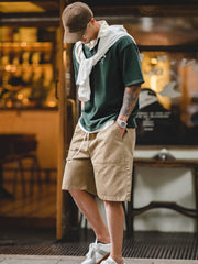 ダークグリーン色 刺繍ポロシャツ