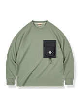 機能ポケットコンビ 配色切り替え長袖Tシャツ