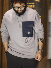 機能ポケットコンビ 配色切り替え長袖Tシャツ