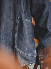 ポケット ステッチ デニム 長袖シャツ