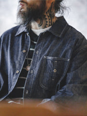 ポケット ステッチ デニム 長袖シャツ