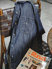 ポケット ステッチ デニム 長袖シャツ