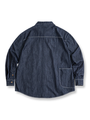 ポケット ステッチ デニム 長袖シャツ