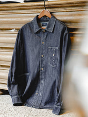 ポケット ステッチ デニム 長袖シャツ