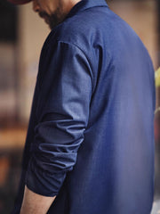 ドロップショルダー ネイビーTRデニムシャツ