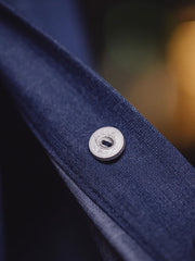 ドロップショルダー ネイビーTRデニムシャツ