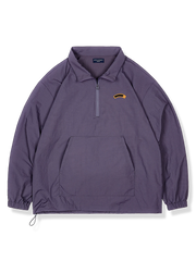 ハーフジップ スタンドカラー スウェットジャケット