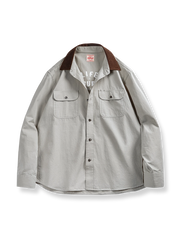 コーデュロイ襟 ワークシャツ