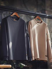 ワッフルグリッド長袖スウェット