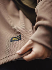 ワッフルグリッド長袖スウェット