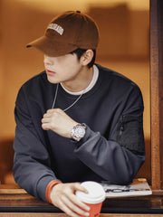 ワッフルグリッド長袖スウェット