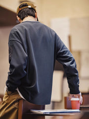 ワッフルグリッド長袖スウェット