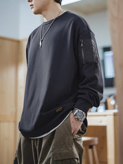 ワッフルグリッド長袖スウェット